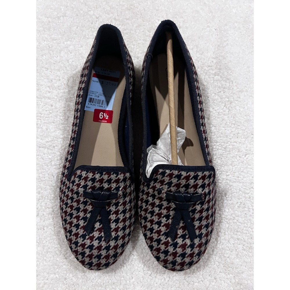 Charter Club Flats Shoes Navy And Gray Color Pattern Size 6 1/2
